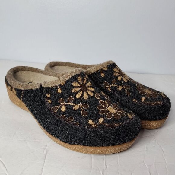 Taos Women’s Woolderness 2 Wool Blend Floral Slip On Clogs Size 37/ US 6.5 - Picture 1 of 5